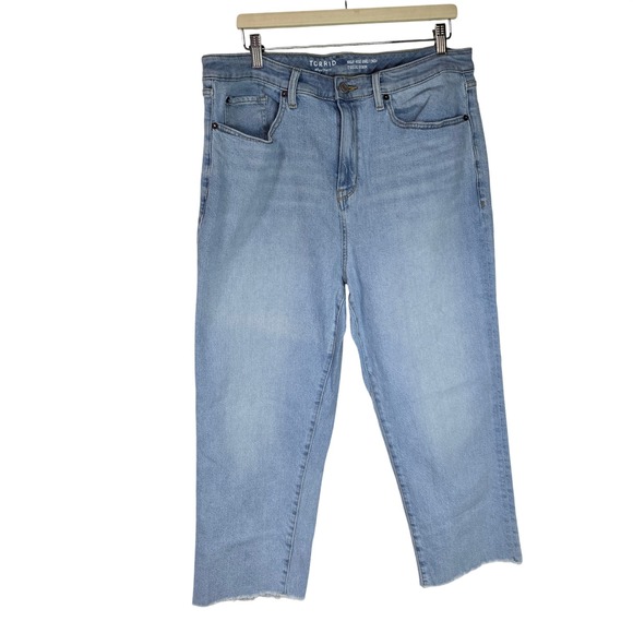 torrid Denim - Torrid Ankle Crop High-Rise Straight Jean Women 18 Light Wash Cotton Denim